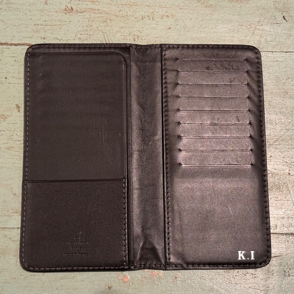 Louis Vuitton Porte Valeurs Cartes Brazza Black Pebbled Leather Wallet - Picture 3 of 11